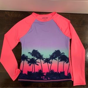 Lands End girls 3 rash guard tops. Size 7/8
